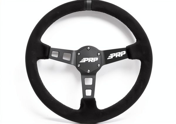PRP Deep Dish Steering Wheel (Suede, Black, Grip)-0