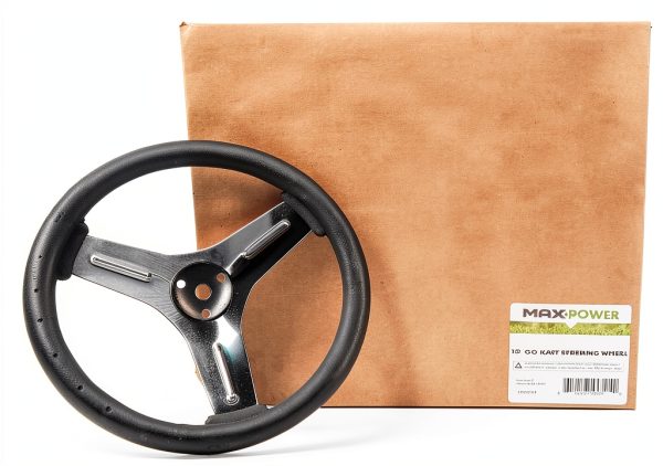 MaxPower 10" Go Kart Steering Wheel Replacement Black Plastic-1