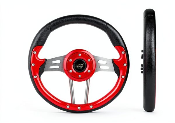 10L0L Carbon Fiber Red Steering Wheel 12.5in Universal Fit-5