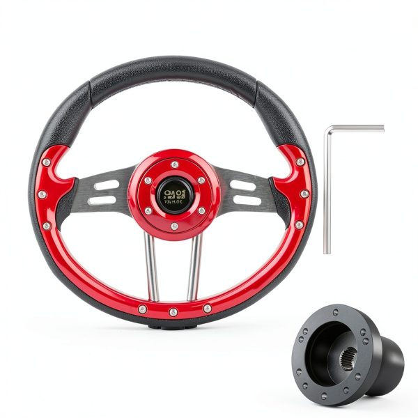 10L0L Carbon Fiber Red Steering Wheel 12.5in Universal Fit-1