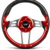 10L0L Carbon Fiber Red Steering Wheel 12.5in Universal Fit-0