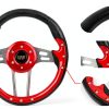 10L0L Carbon Fiber Red Steering Wheel 12.5in Universal Fit-3
