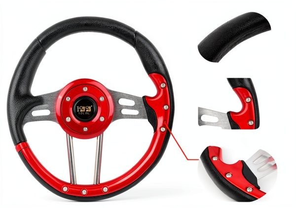 10L0L Carbon Fiber Red Steering Wheel 12.5in Universal Fit-3