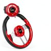 10L0L Carbon Fiber Red Steering Wheel 12.5in Universal Fit-4