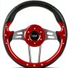10L0L Carbon Fiber Red Steering Wheel 12.5in Universal Fit-6