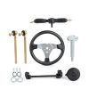 Go Kart Steering Wheel Labwork Black Alloy Steel 300mm Universal Fit-1