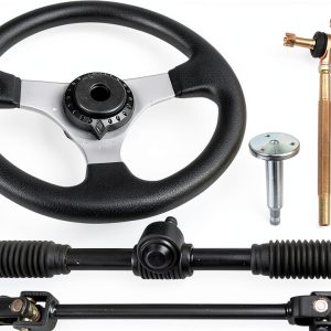 Steering Wheel Replacement 300mm Black Metal Julymoda for Go Kart-0