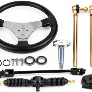 Go Kart Steering Wheel Labwork Black Alloy Steel 300mm Universal Fit-0