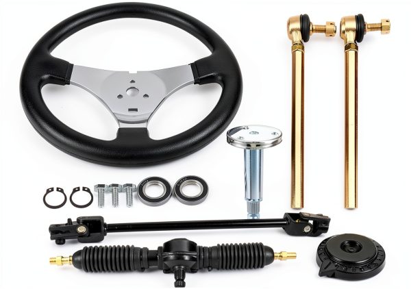 Go Kart Steering Wheel Labwork Black Alloy Steel 300mm Universal Fit-0